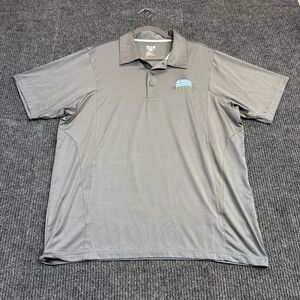 Team 365 Mens Greece Flag Performance Polo Shirt Grey Large TT21 Mesh Panels